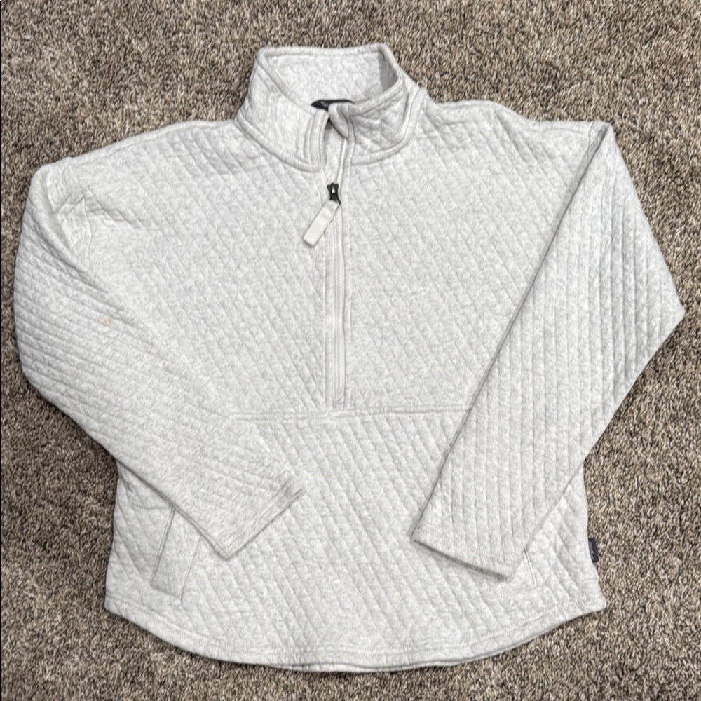 Eddie Bauer Gray Cowl Neck Quilted Sweater